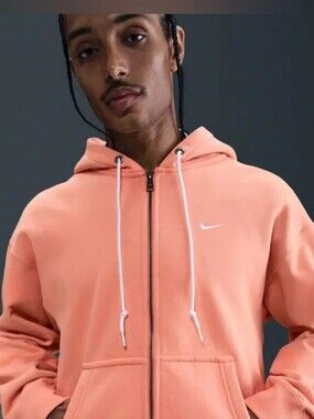 Nike Solo Swoosh Full-Zip Fleece Hoodie ~ Apricot DR0403-844 | Men's: M *NWT
